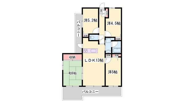 WELFARE AKASHI(4LDK/8階)の間取り写真