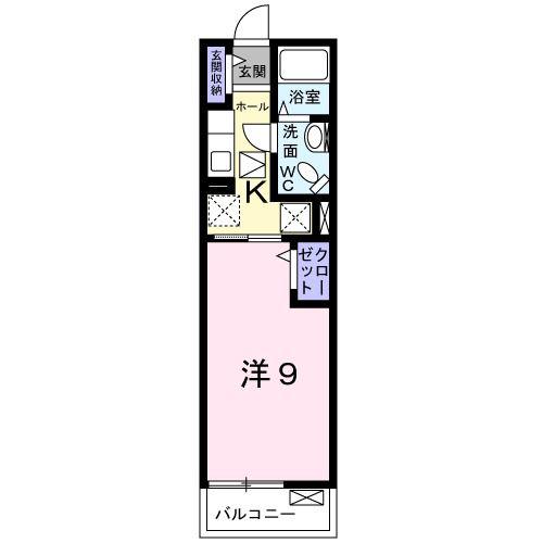 アルドゥル大和郡山(1K/1階)の間取り写真