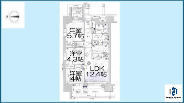 プレサンス ロジェ 志賀本通 テラス(3LDK/10階)の間取り写真