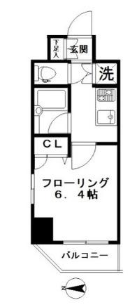 コンシェリア門前仲町(1K/8階)の間取り写真