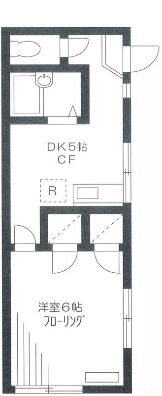 荏原ハイツ(1DK/1階)の間取り写真