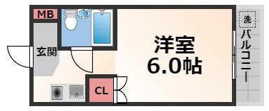 ベルハイム横沼(1K/1階)の間取り写真