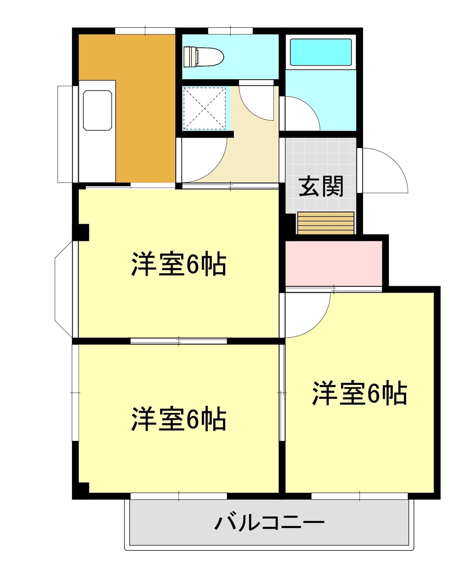 サンコーポかぶらき 新桐生(3K/2階)の間取り写真