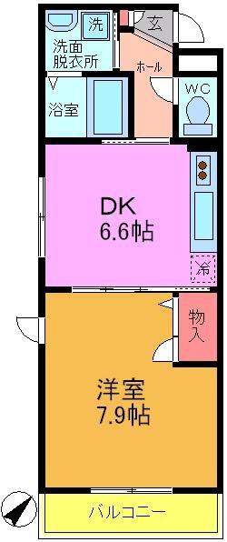 スターライトパレスIII(1DK/2階)の間取り写真