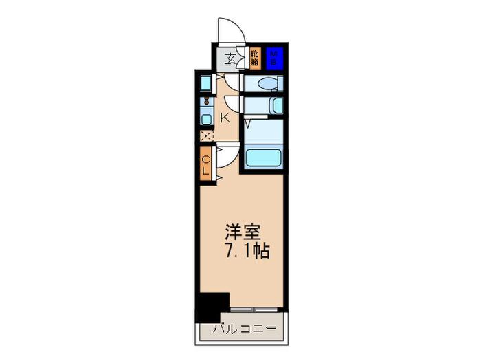 アドバンス京都ソナーレ(1K/2階)の間取り写真