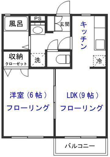 鈴木リースホーム100号棟(1LDK/2階)の間取り写真