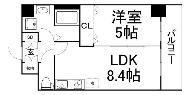 フォレスト蒲生(1LDK/3階)の間取り写真