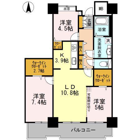 品川シーサイドビュータワーI(3LDK/28階)の間取り写真