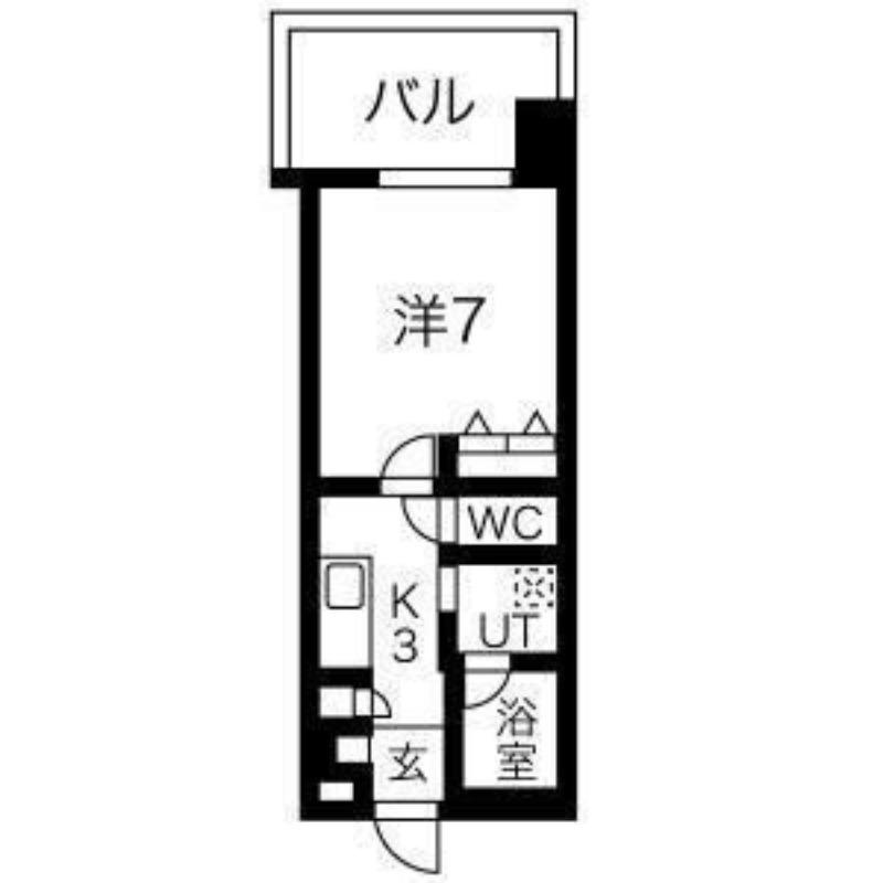 S-RESIDENCE円山表参道(1K/6階)の間取り写真