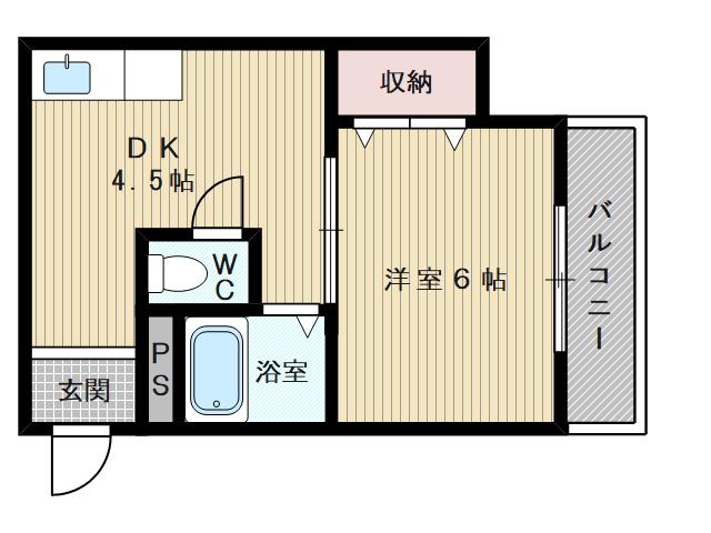 松茂マンション(1DK/5階)の間取り写真