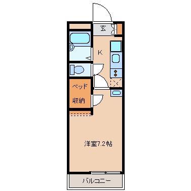 レオパレスすゞの木(1K/2階)の間取り写真