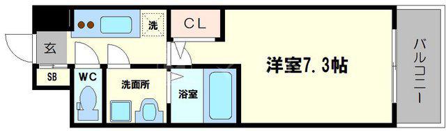 LA DOUCEUR西天満(1K/8階)の間取り写真