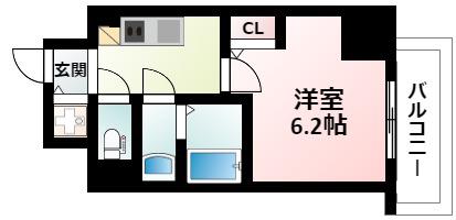 LA DOUCEUR江坂II(1K/8階)の間取り写真