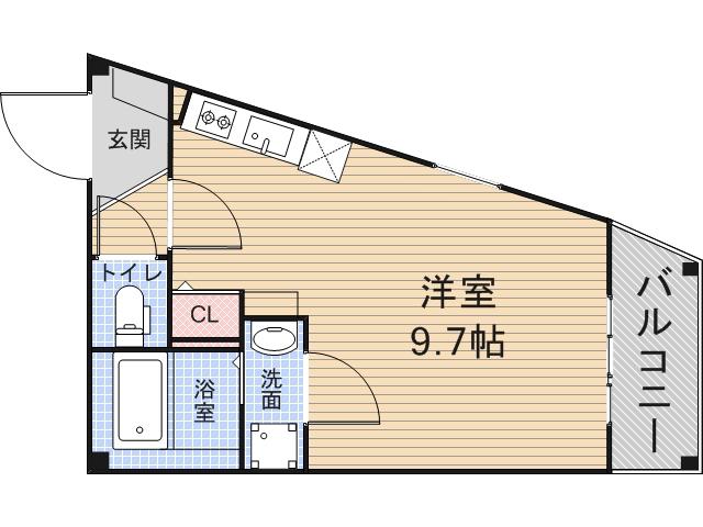 ALEGRIA天王寺東(ワンルーム/3階)の間取り写真