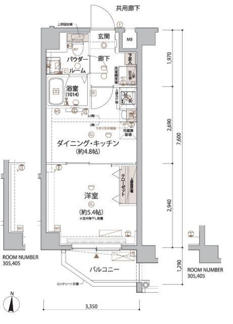 ARCOBALENO KAMEIDOII(1DK/2階)の間取り写真