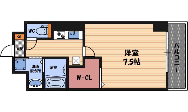 REXIA SHIN UMEDA DUO(1K/4階)の間取り写真