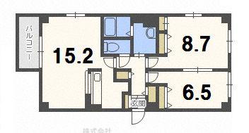 サイレンスミルティーユ(2LDK/4階)の間取り写真