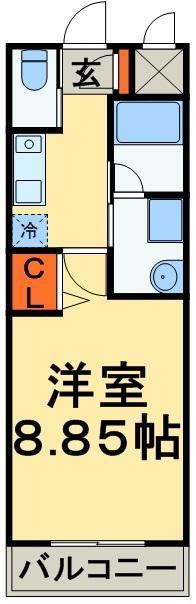 ライフ我孫子(1K/6階)の間取り写真