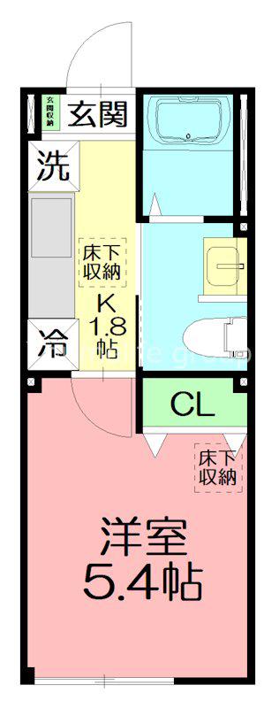 コントレイル湘南(1K/1階)の間取り写真