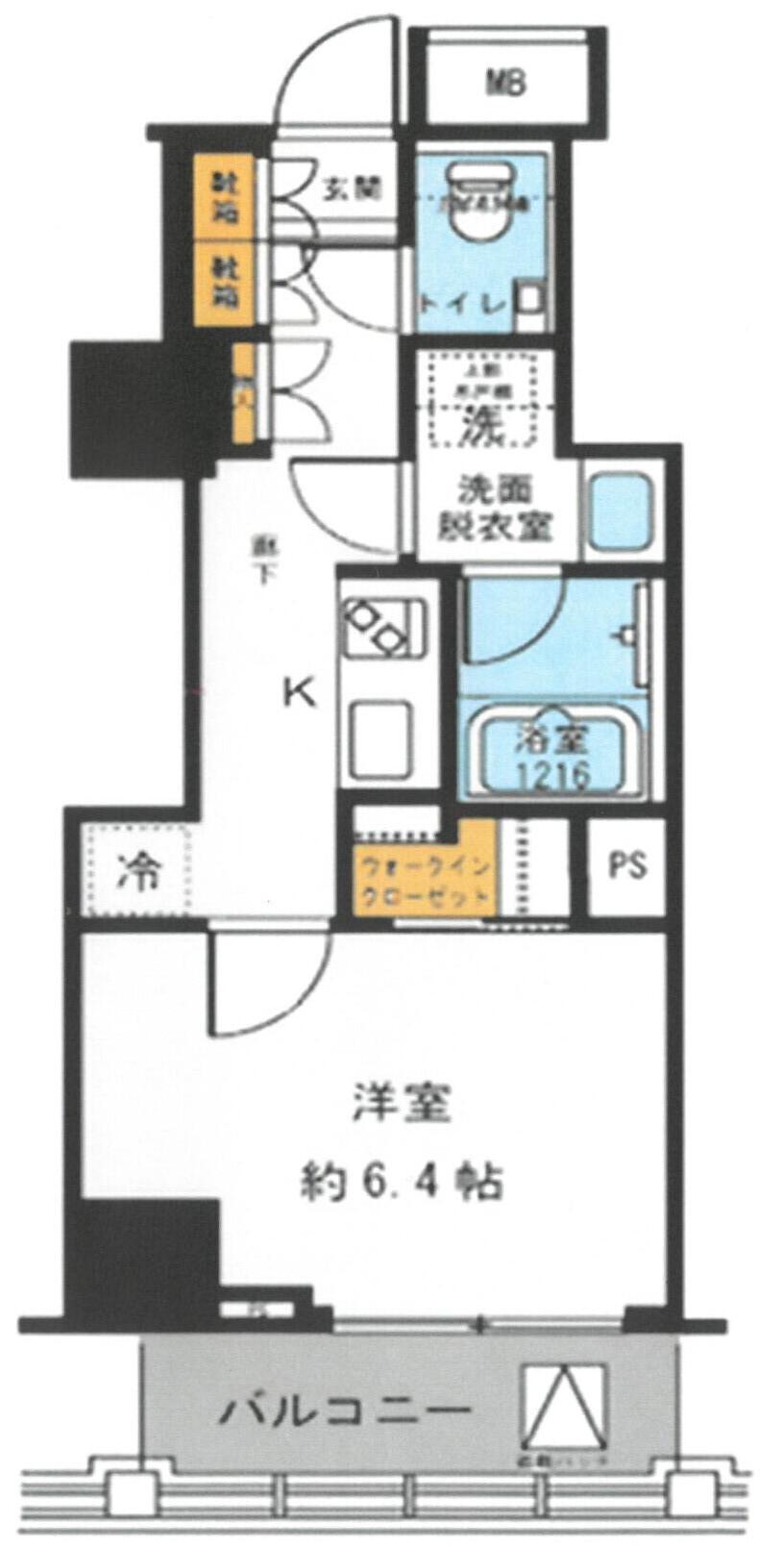 クレヴィアタワー池田山(1K/3階)の間取り写真