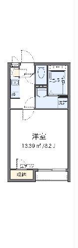クレイノラーナII(1K/2階)の間取り写真