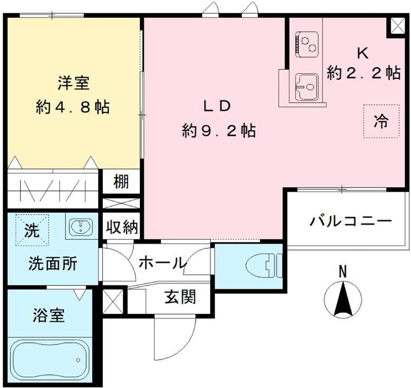 SAKURA TERRACE(1LDK/1階)の間取り写真