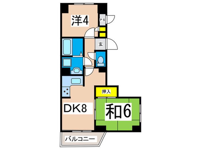 クリオ戸塚伍番館(2DK/3階)の間取り写真