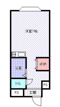エムハイツ津の辺(ワンルーム/3階)の間取り写真