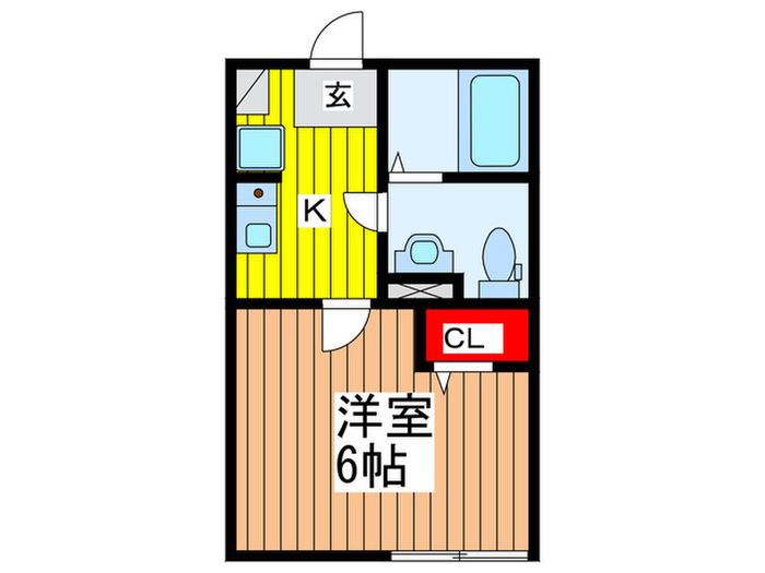 ミラソレイユ大宮(1K/1階)の間取り写真