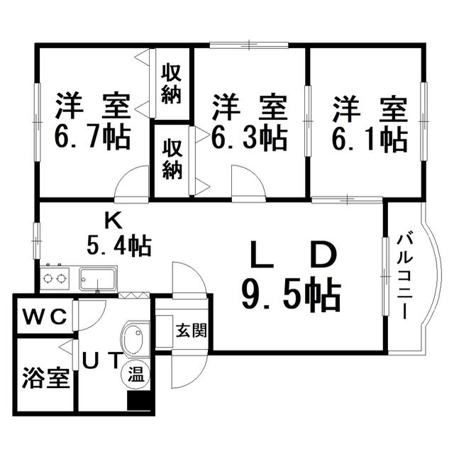 M・Kヒルズ(3LDK/2階)の間取り写真