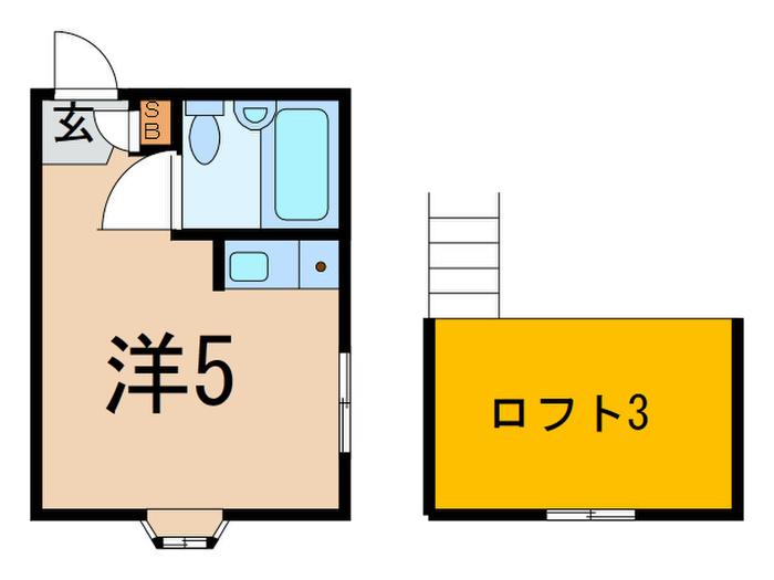 エコー上石神井(ワンルーム/2階)の間取り写真