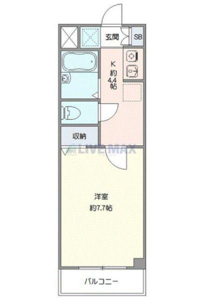さくらマンション(1K/5階)の間取り写真