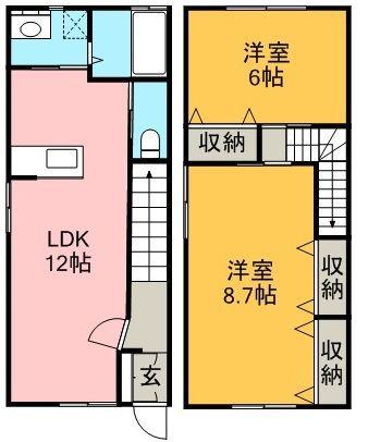 ナトゥラヴィータ五番館(2LDK/1階)の間取り写真