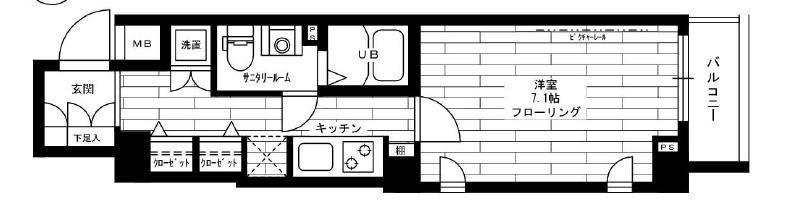 ステージファースト田園調布アジールコート(1K/2階)の間取り写真