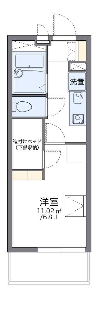 レオパレスプラスパB(1K/3階)の間取り写真