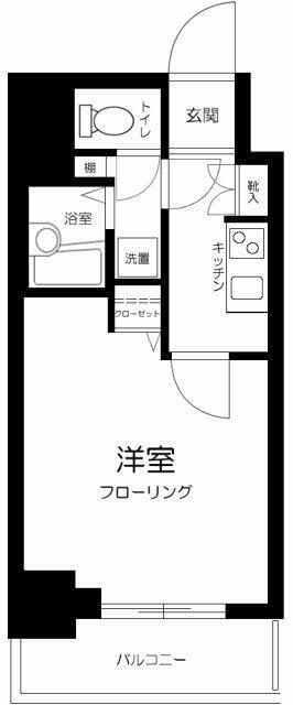 REV UN(1K/9階)の間取り写真