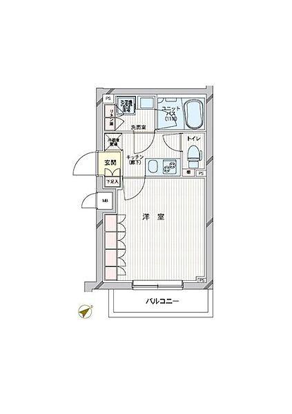 ルーブル溝の口伍番館(1K/4階)の間取り写真