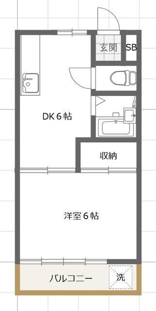 ハイツ杉山(1DK/1階)の間取り写真