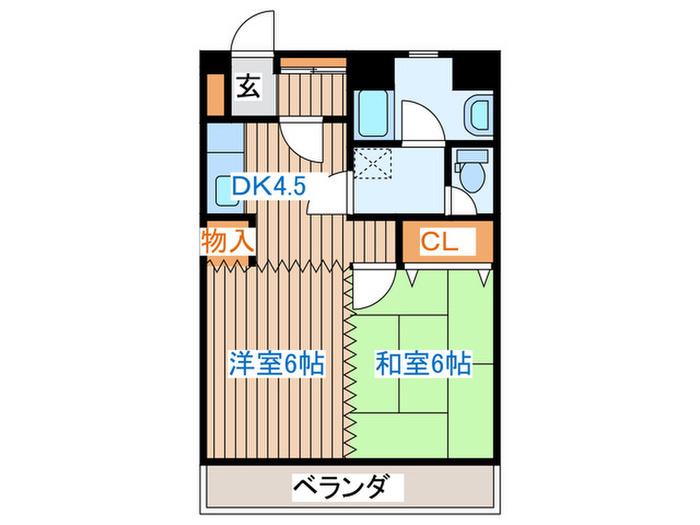 佐藤ビル(2DK/4階)の間取り写真