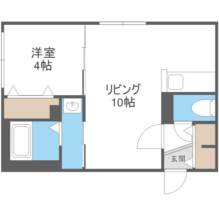 DESTINO RESIDENCIA HIGASHISAPPORO(1LDK/4階)の間取り写真