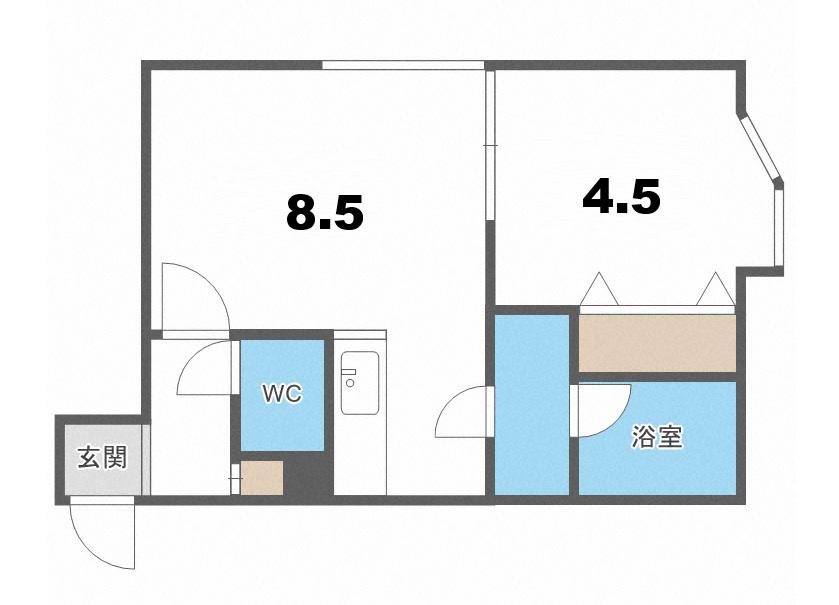 リータウンD(1LDK/2階)の間取り写真