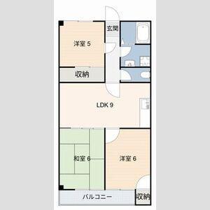 山田ビル(3LDK/6階)の間取り写真