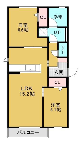 ブランシュ(2LDK/3階)の間取り写真