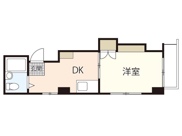 Sビル三篠(1DK/4階)の間取り写真