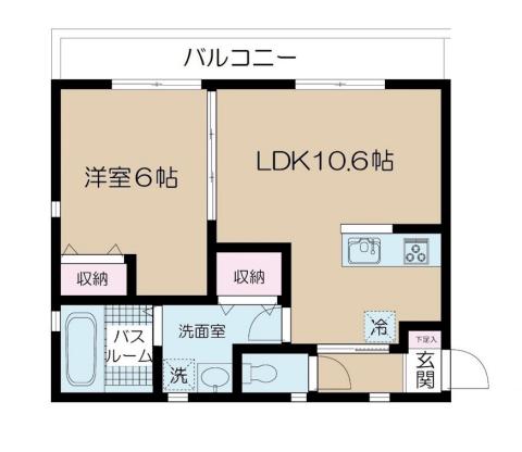 NSGATE勝どき NSGATE勝どき(1LDK/3階)の間取り写真
