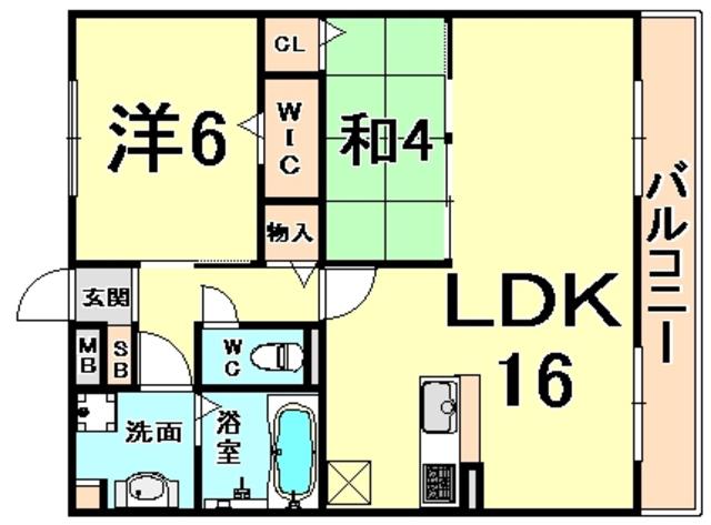 CASAIMAKITADISTELLA(2LDK/1階)の間取り写真