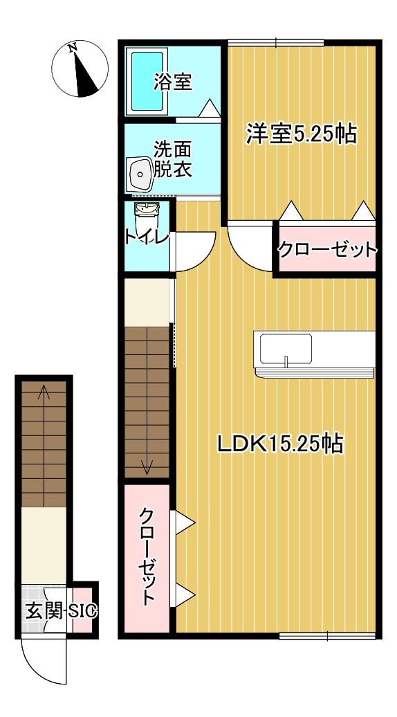 メゾン・クオーラ(1LDK/2階)の間取り写真