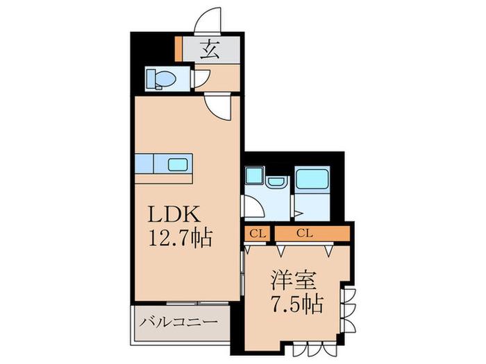 アルバス・ケイ(1LDK/2階)の間取り写真