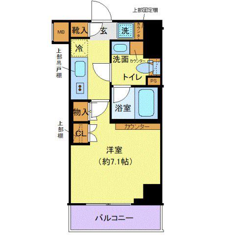 クレヴィスタ大島I(1K/7階)の間取り写真