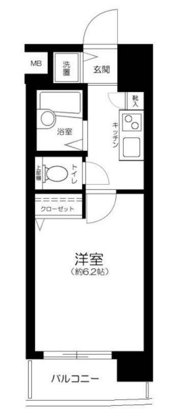 パークウェル大井町(1K/5階)の間取り写真